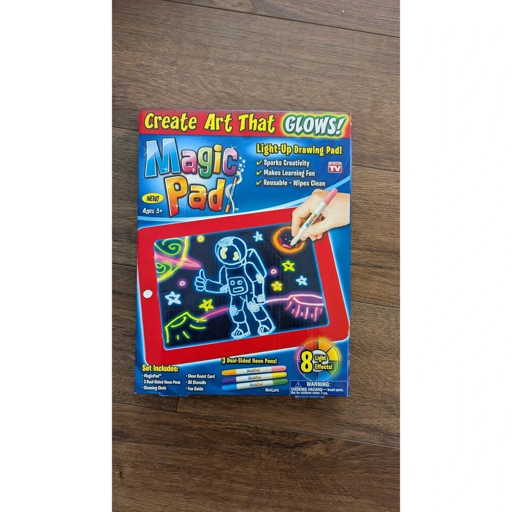 Magic Pad Light Up Drawing Pad As Seen On TV Neon‎ Art Tablet with 30 Stencils